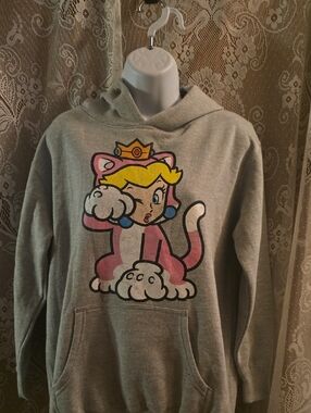 Super Mario Bros Princess Peach Cat Costume Graphic Hoodie Size Youth XL